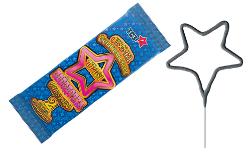  Бенгальские свечи фигурные 2 шт "Звездочка"  в Новороссийске